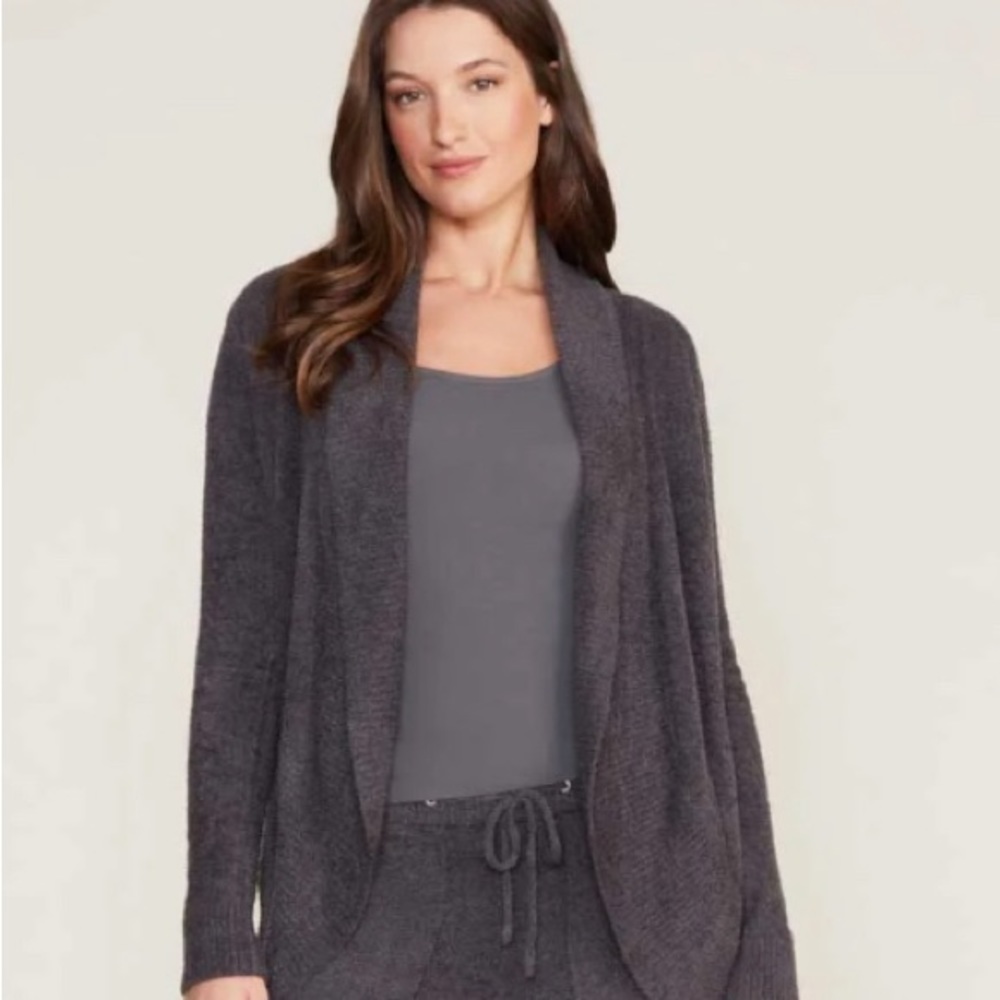 Barefoot dreams -gray - EUC cardigan soft and warm size medium